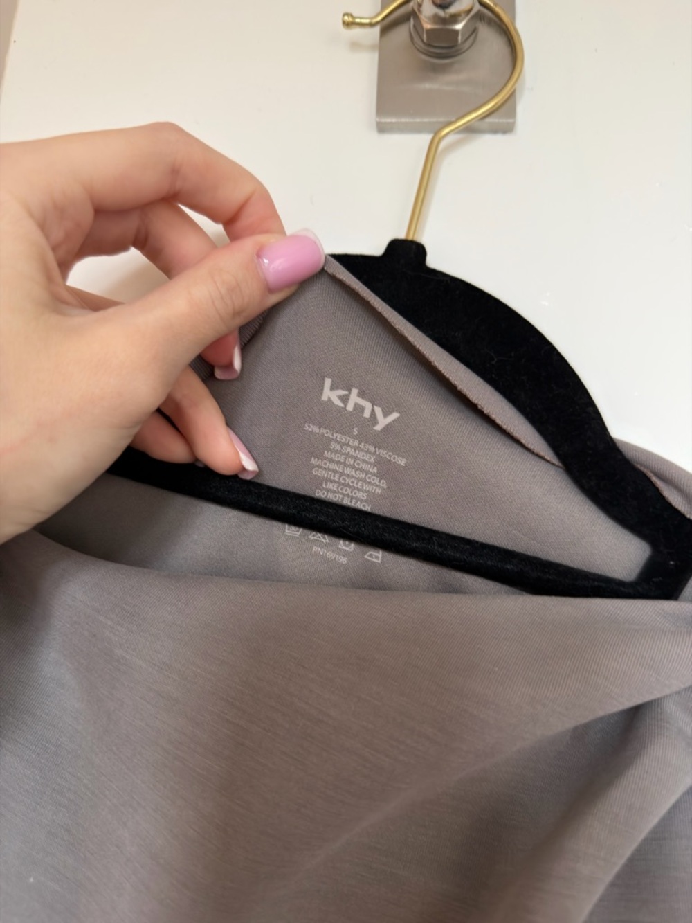 Khy SUEDED STRETCH KNOTTED TOP STEEL GREY - S - Picture 5 of 6